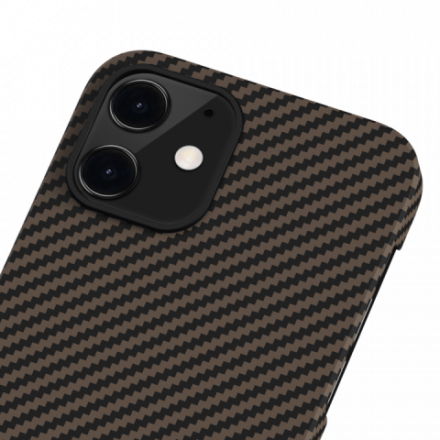 Кевларовый чехол Pitaka MagEZ Case для iPhone 12 Mini (черно-коричневый)