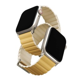 Ремешок Uniq Revix Premium Ed. Leather/Silicone для Apple Watch 42-44-45-49 мм, желтый