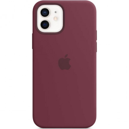 Чехол для iPhone 12 Silicon Case Protect (сливовый)