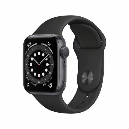 Часы Apple Watch Series 6 44 мм корпус из алюминия спортивный ремешок (серый космос)