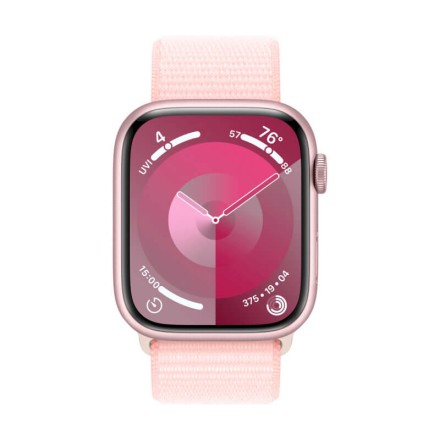 Часы Apple Watch Series 9, 41 мм спортивный ремешок (нежно-розовый)