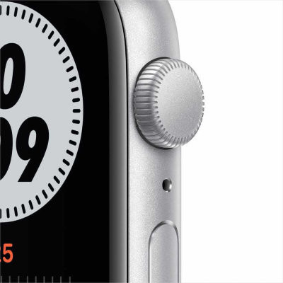 Часы Apple Watch Nike Series 6 44 мм корпус из алюминия спортивный ремешок (серебристые)