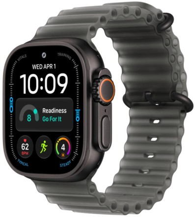 Умные часы Apple Watch Ultra 4, GPS+Cellular, 49 mm, Ocean Band (титановый черный/темно-серый)