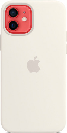 Силиконовый чехол Apple MagSafe для iPhone 12/12 Pro (белый)