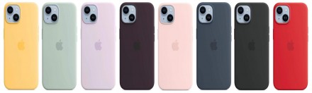 Силиконовый чехол для Apple iPhone 14 (цвет в ассортименте)