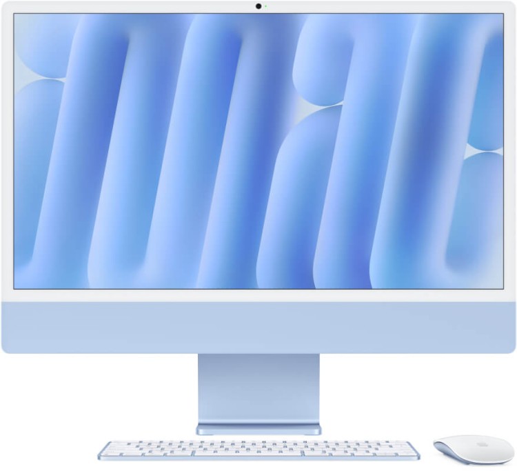 Моноблок Apple iMac 24" Retina 4,5K (M4 8C CPU, 8C GPU) 16/256GB SSD, синий