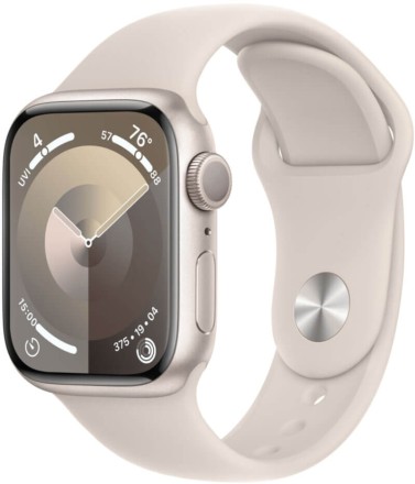 Часы Apple Watch Series 9, 41 мм спортивный ремешок (сияющая звезда), размер M/L