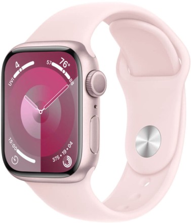 Часы Apple Watch Series 9, 41 мм спортивный ремешок (нежно-розовый), размер M/L