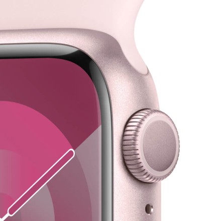 Часы Apple Watch Series 9, 41 мм спортивный ремешок (нежно-розовый), размер S/M