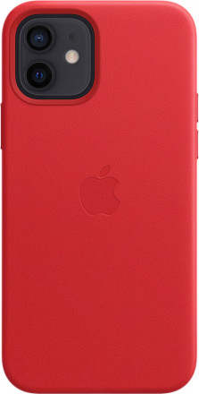 Кожаный чехол Apple MagSafe для iPhone 12/12 Pro (красный)
