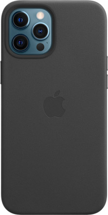Кожаный чехол Apple MagSafe для iPhone 12 Pro Max (черный)