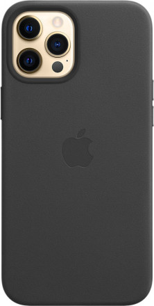 Кожаный чехол Apple MagSafe для iPhone 12 Pro Max (черный)