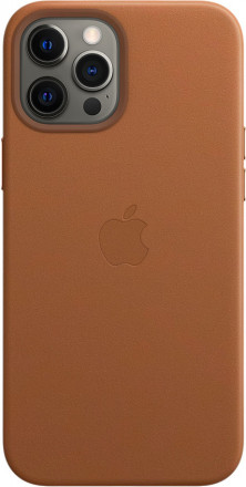 Кожаный чехол Apple MagSafe для iPhone 12 Pro Max (золотисто-коричневый)