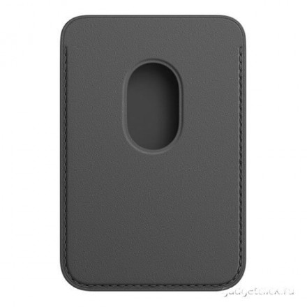 Кожаный чехол-бумажник MagSafe для iPhone (черный)