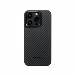 Чехол для iPhone 15 Pro Max Pitaka MagEZ Case 4 кевлар (черно-серый)