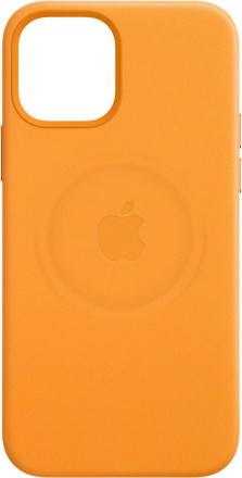 Кожаный чехол Apple MagSafe для iPhone 12 Mini (золотой апельсин)