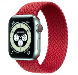 Плетёный монобраслет для Apple Watch Series 6 (красный) 44 мм