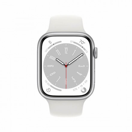 Часы Apple Watch Series 8, 41 мм (серебристый) спортивный ремешок