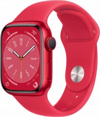 Часы Apple Watch Series 8, 41 мм (PRODUCT)RED спортивный ремешок (MNP73)