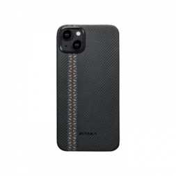 Чехол для iPhone 15 Plus Pitaka Fusion Weaving MagEZ Case 4 Rhapsody кевлар (черно-серый)