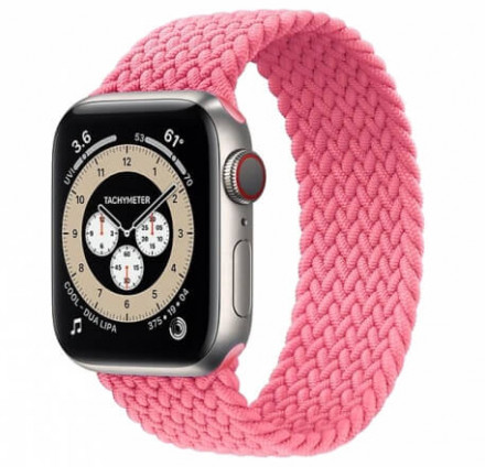 Плетёный монобраслет для Apple Watch Series 6 (розовый) 40 мм