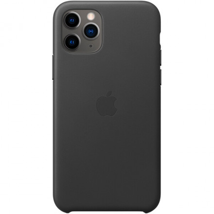 Чехол Apple iPhone 11 Pro Leather Case Black (черный)