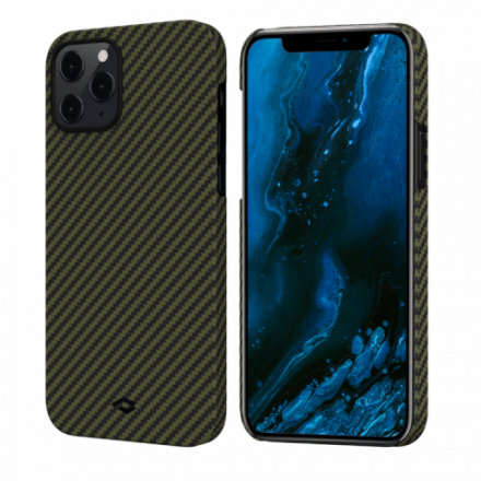 Кевларовый чехол Pitaka MagEZ Case для iPhone 12 Pro Max (черно-зеленый)